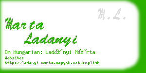 marta ladanyi business card